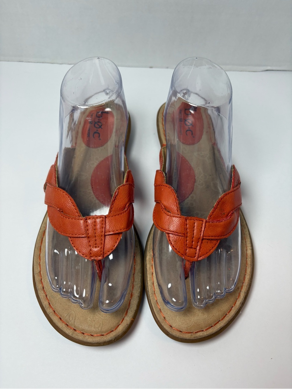 b.o.c Born Vegan Orange Braided Thong Flip Flop Sandals Size 8